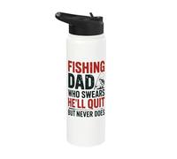 Fishing Dad Who Swears He’ll Quit But Never Does Stainless Steel Insulated Water Bottle