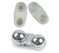 Fishing Double Rattle Beads, 40pcs Catfish Fishing Rattle Bells Fish Bite Bait Alarm Catfish Rig Fishing Attractor Bell Beads Accessory for Luring Fish (Silver)