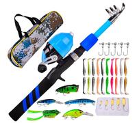 Fishing Equipment for Children 8-14, Children's Fishing, Comfortable Portable Telescopic Fishing Tackle Kit, Wear Resistant Fishing Tackle, Rod & Reel Combos for Thanksgiving, Christmas