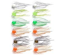 Fishing EquipmentFishing Bait 12Pcs Dice-Shaped Soft PVC Fishing Lure with Tentacle for Bass Portable Professional Replacement Fish Equipment, Mixed Color Gear Accessories