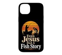 Fishing Even Jesus Had A Fish Story Funny Angler Gift Case for iPhone 14 Plus
