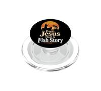 Fishing Even Jesus Had A Fish Story Funny Angler Gift PopSockets PopGrip for MagSafe