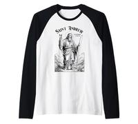 Fishing Fisherman Patron Saint Andrew Funny Fish Catch Raglan Baseball Tee