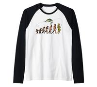 Fishing fishing rod fishing pole EVOLUTION fly fishing Raglan Baseball Tee