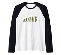 Fishing fishing rod fishing pole EVOLUTION fly fishing Raglan Baseball Tee