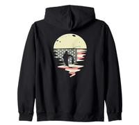 Fishing fishing rod fishing pole USA flag fishing Zip Hoodie