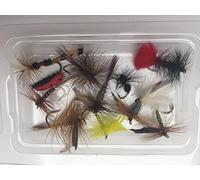 Fishing Flies DRY FLY LARGE size 6-8 Selection of Twelve(12) Flies #6B