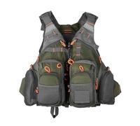 Fishing float Jacket, Adjustable Breathable Vest with 18 Pockets, D-Ring, Zipper for Kayaking, Swimming(A)