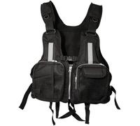 Fishing Float Jacket Adjustable Fit High Buoyancy Lightweight with Multi-Pockets for Kayak Canoe Boating Water Sports Lake River Use(black,XL)