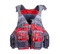 Fishing Float Jacket Multi-Pocket Design High Buoyancy Lightweight with Detachable Foam for Kayak Canoe Boating Water Sports Lake River Use(Red1)