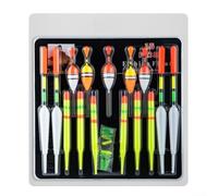 Fishing Float Set 15 Pieces, Plastic Bobbers for Big Fish, Material, Multiple Sizes for Different Angling Methods and Waters