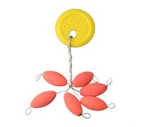 Fishing Float Tackle 6.3mm*13.2mm/10mm Oval Seven-star Float Beans with Luminous Material for Enhanced Night Fishing Performance (Pink)