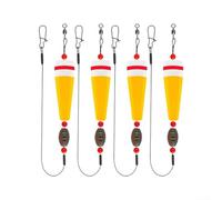 Fishing Floats Bobbers Weighted Popping Cork With Dual Rotating Rings For Offshore Trout Fishing Rig 4pcs Set 1/2oz 3/4oz 1oz(3/4oz yellow orange)