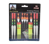 Fishing Floats Kit High Sensitivity Multifunctional Fluorescent Plastic Fishing Bobbers for Lakes Streams Competitive Black Pit Fishing Casual Mixed Catch Deep Water Fishing 15