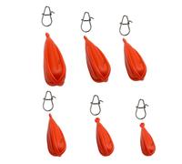 fishing for kids, PVC Fishing Practice Casting Plug Rubber Practice Plug Suitable Kids Fishing Lures 6 Mixed Sizes Weight for Improving Casting Skills, orange,