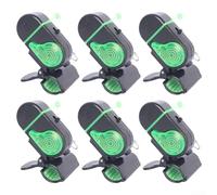 Fishing For Rod Alarm 6pcs Set with LED Indicator and Loud 80 Decibel Buzzer for Early Fish Bite Notification, Metal for Secure Attachment (plastic black)