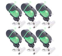 Fishing For Rod Alarm 6pcs Set with LED Indicator and Loud 80 Decibel Buzzer for Early Fish Bite Notification, Metal for Secure Attachment (metal black)