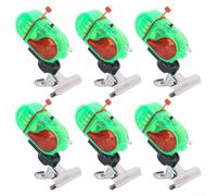 Fishing For Rod Alarm 6pcs Set with LED Indicator and Loud 80 Decibel Buzzer for Early Fish Bite Notification, Metal for Secure Attachment (metal green)