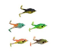 Fishing Frog Lures with Black Spots Realistic Design Hidden Fish Hooks Soft Legs and Skirt Topwater Bass Snakehead Fishing Bait