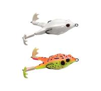 Fishing Frog Lures with Black Spots Realistic Design Hidden Fish Hooks Soft Legs and Skirt Topwater Bass Snakehead Fishing Bait