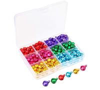 Fishing Fun 300 Pcs Jingle Bells Craft Bells Colorful Metal Bells 10mm Mini Bells for Crafts, Cat Collars and Jewelry Making with Storage Box, 6 Colors