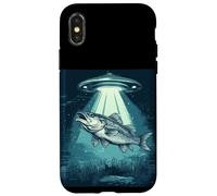 Fishing Fun Gets Beamed Up by UFO for Cosmic Enjoyment Case for iPhone X/XS