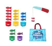 Fishing Game - 10 in 1 Educational Game with Stacking Cups for Development | Plush Marine Creatures with Magnetic Rods & Nesting Buckets, Cognitive Kit for Number Counting, Color Sorting and Learning