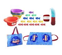 Fishing Game for, Sensory Cloth Fish Toys with Stacking Cup, Educational Playset for School, Nursery & Daycare Center