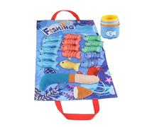 Fishing Game | Learning Cloth Fishing Game - Interactive Educational Toy with Stacking Cups Sensory Learning for Preschool Water Kids Bathtub Party Pool Toddler