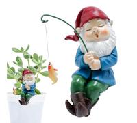 Fishing Garden Gnome Statue - Welcomes Little Guy With Rod, Funny Decorations for Pond Waterfalls