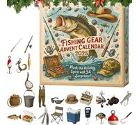 Fishing Gear Advent Calendar 2025, 24-Day Christmas Countdown Calendar, Contains 24 Pieces Of Micro Fishing Gear, Tackle Box Themed Ornaments, Gift For Anglers, Dads, Outdoor Enthusiasts