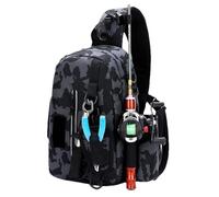 Fishing Gear Bag - Fly Fishing Shoulder Pack | Angler Equipment Organizer, Comfortable Fish Spacious Waterproof Sling Backpack with Multiple Storage Compartments for Fishing Accessories & Gear