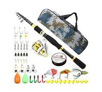 Fishing Gear Fishing Pole 1.8m Fishing Rod Kit, Retractable and Reel Combo with Line, Bionic Lure, Hook and Carry Bag(1.8M)