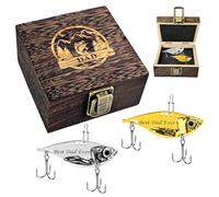 Fishing Gear Set Dad Birthday for Men, 2 Pack Metal VIB Fishing Lures Spoons Stocking Stuffers Gifts from Son, Swimbait Crankbait Saltwater Blade Bait Fishing for Bass Walleye Trout