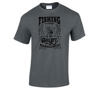 Fishing Gift for Men, Fishing is My Anger Management Fishing T Shirt Fisherman Present Dad, Uncle, Brother Grandad Christmas Fathers Day - CHCOAL-M
