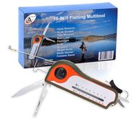 Fishing Gift Tool Fisherman Multitool - Hook Remover, Scale Scraper, Tape Measure, Bait Cutter, Flashlight, Scissors, Weight Scale, Bottle Opener, Gift Idea for Men Women Kids