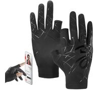 Fishing Gloves - Lightweight Mesh Wear Material, UV-Safe Hand, Flexible Two-Finger Style, Airflow Enhanced Performance Layer | With Support For Running Paddling Trek Trekking Scenic Cycling Routes