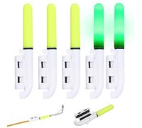 Fishing Glow Sticks 5pcs Large Led Glow Sticks for Fishing Bite Alarm Waterproof Fishing Rod Light Not Fall Off Rod Tip Glow Sticks for Fishing Tackle Accessory Green Light with Cr425 Battery Night