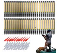 Fishing Glow Sticks, Rod Tip Lights, 50 Pack Glow Stick with Bright Feature, Night Fishing Accessory, Glows Float with High Visibility, Fishing's Tool for Outdoor and Night Safe Dart Storage