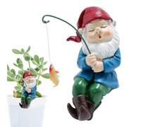 Fishing Gnome, Fishing Gnome Ornament for Garden, Fishing Dwarf Statue, Funny Resin Crafts Garden Gnomes, Outdoor Decorations for Yard Lawn Pond Pool