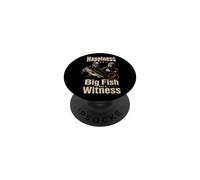 Fishing Happiness Is A Big Fish And A Witness Funny Gift PopSockets Adhesive PopGrip