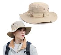 Fishing Hat Wide Brim Sun Hat Foldable Fisherman Hat Protection Summer Hat Adjustable Beach Hat Breathable Safari Boonie Hat Men & Women's Summer Bucket Hat Outdoor Cap for Fishing Hiking Beach Sports