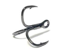 Fishing Hook 30 Pcs Black High Carbon Steel Treble Fishing Hook Tools Freshwater Saltwater Sharp Fishing Hook Barb Size 2/4/6/8 Circle Hook (Size : 4) ()