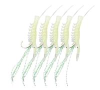 Fishing Hook | 5 Pieces Trout Hooks with Glow in the Dark Shrimp - Realistic Lures for Sea Fishing Freshwater Lake Surfcasting Bar River and Kayak