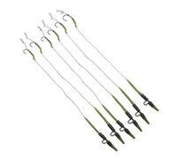 Fishing Hook 6 PCS Fish Hook Link Kit Hair Rig with Safety Lead Clips Hook Size 2 4 6 8 Circle Hook (Size : 8) ()