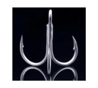 fishing hook， Fish Hooks 20pcs Thick Treble Hook Strong Pull High Carbon Steel Round Folded Triple Owner Fishing for Enthusiast(6)