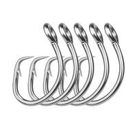 fishing hook， Fish Hooks 5pcs Large Fishing Hook Stainless Steel Circle Sea Forged Trolling Tuna Barbed for Riverside(13)