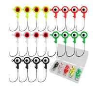 Fishing Hook | Lead Head Fishing Hook | 20 Heavy Duty Versatile Lifelike Eye Hooks for Lakes Rivers Saltwater Catfish Bars Trout Freshwater