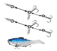 Fishing Hook Rig Stinger Fishing Lure Shallow Rig Combinations 2 Treble Hooks With Screw Ring Swivels Connector Shad Predator Fishing Wire Trace(Hook 10#-6pcs)