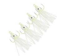 Fishing Hook White 4pcs Noctilucent Artificial Bait Octopus